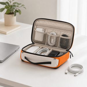 Foldable Clamshell Organizer <b>Bag</b> Nylon Dust and Moisture Resistant for <b>Cables</b> Travel Commute - Product Image 2