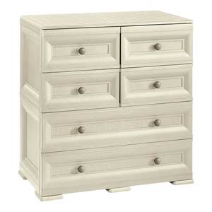 Muebles Omnimodus Classic Wood KIT 6 Cajones Angora (80cm) Cómoda con Cajones para Almacenamiento en Sala de Estar de Tontarelli - Product Image 1