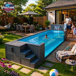 Luxury Family Swimming Pool Outdoor Easy Install Above Ground Durable Large Container Pool - Product Image 2