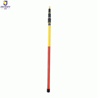 Bâton télescopique triangulaire en fibre de verre à bouton-poussoir, pour mesurer, isoler et manipuler les câbles électriques, 10m/15m