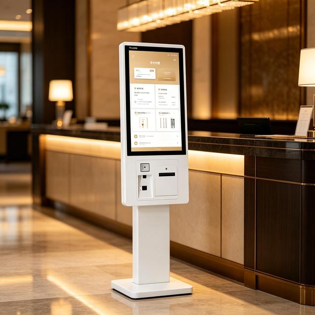 Commercial Grade Self Service Touch Kiosk High Resolution Display Stable Operation Self Check in Terminal With Printer Scanner