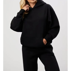 Color personalizado de peso pesado de manga larga sudadera Logo patrón cómodo transpirable invierno Fitness gimnasio conjuntos maternidad a prueba de viento - Product Image 3