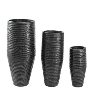 Lot de 3 vases à fleurs en métal fini antique pour table et décoration Pot à fleurs pour décoration de table et de sol - Product Image 1