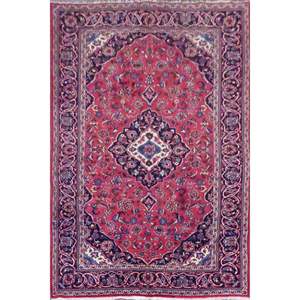 Kashan New Hand Knotted Persian Kashan Tabriz Rugs Red, 9'4 X 6'10, Panr02880 (Red : 10623) - Product Image 1