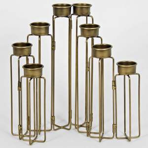 Porte-bougie en métal massif, or blanc, design classique, résistant à la chaleur, écologique, décoration de table de haute qualité pour mariage et fête - Product Image 4