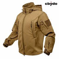 Veste softshell à capuche multi-poches avec logo personnalisé Cbydo, coupe-vent, résistante à l'eau, veste tactique fonctionnelle pour hommes, vêtements d'extérieur en gros