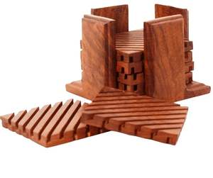 Posavasos de Madera Natural Hecho a Mano, Estilo Bohemio Ecológico, Diseño Personalizado, para Hogar y Restaurante - Product Image 5