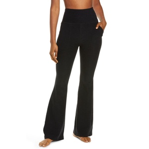 Yoga Darkest Night Flare Leggings High Waist Breathable Spandex/Nylon <b>Tights</b> Custom Logo Solid <b>Pattern</b> Active Usage 3XL Medium - Product Image 1