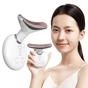 Ultrasonic Pulse Current Neck Beauty Instrument Fade Skin Facial Beauty Lifting Firming Lines Massager Fine Elasticity