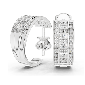 0.608 CT Lab <b>Diamond</b> <b>Earring</b> Round Brilliant Cut VVSVS EF CVD 18KT, 14KT, 10KT Gold & 925 Silver with Moissanite Rose, - Product Image 4