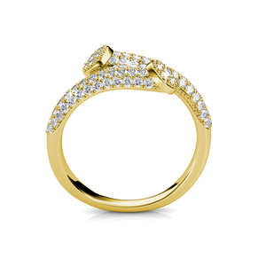 <span class=keywords><strong>Bague</strong></span> de mode pavée ornée de cristaux <span class=keywords><strong>Swarovski</strong></span> <span class=keywords><strong>Bague</strong></span> de mariage en argent sterling 925 Daisini plaqué or 18 carats pour <span class=keywords><strong>femme</strong></span> - Product Image 2