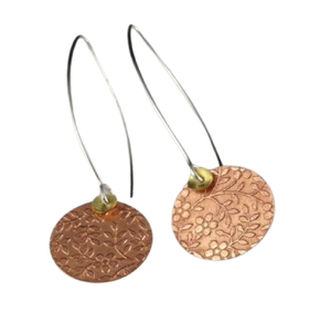 2025, bisutería Vintage de cobre barata extranjera a la venta, pendientes geométricos redondos de hoja, uso diario para damas de Florida - Product Image 6