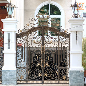 Portails de cour en fer forgé haut de gamme, qualité de luxe, résistants à la rouille, galvanisés, antivol, résidentiels, modélisation 3D - Product Image 2