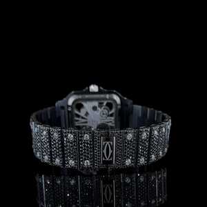 นาฬิกาข้อมือแฟชั่นสำหรับผู้ชายประดับเพชร Mossanite สีดำ - Product Image 2