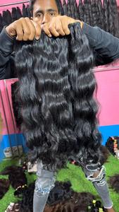 Extensiones de Cabello Humano Remy Natural Ondulado Indio Crudo de Alta Calidad, 24 Pulgadas, Gruesas, Suaves y Sedosas, con Doble Trama a Máquina para Peinados y Pelucas - Product Image 6