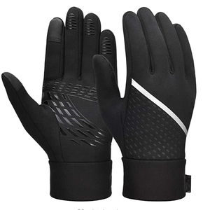 Guantes de Palma de silicona negra para correr, para deportes al aire libre, con logotipo personalizado, diseño impreso y embalaje - Product Image 1
