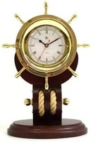 Reloj de Pared Náutico de Latón Macizo Hecho a Mano, Reloj Analógico de Cuarzo con Funcionamiento a Batería, Diseño Art Deco Silencioso, Geométrico Abstracto para Bodas