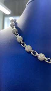 <b>Iced</b> <b>Out</b> 925 Sterling Silver Rhodium Plated Statement VVS Moissanite Diamond High Shine Stylish Everyday Unisex Wear <b>Chain</b> - Product Image 6