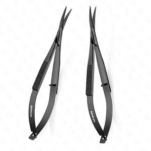 Ciseaux à cils Black Plasma logo personnalisé ciseaux à sourcils à ressort et ciseaux professionnels pour la coupe des ongles des micro cuticules par Bahasa Pro - Product Image 2
