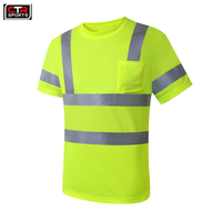 T-shirt de travail haute visibilité réfléchissant, antistatique, imperméable, en coton, grande taille, pour hommes, manches courtes