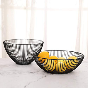 Vintage Handmade Design <b>Wire</b> <b>Basket</b> <b>Black</b> Finished Iron Fruit <b>Basket</b> and Bowl for Best Selling Kitchen Storage <b>Basket</b> - Product Image 6