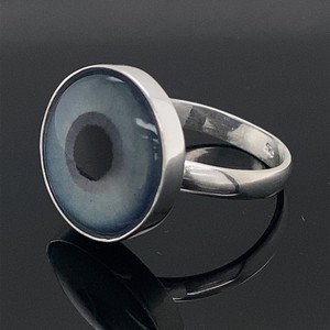 Bague Evil Eye faite à la main en argent bleu Evil Eye Ring Protective Nazar Jewelry 925 Sterling Silver Gift For Her - Product Image 4