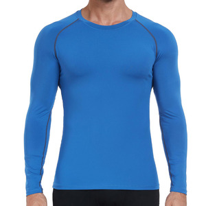 T-shirts Rash Guard à col rond à manches longues Nouveau produit Coupe ajustée Protection de la peau pour les activités de plein air Rash Guard pour hommes - Product Image 4