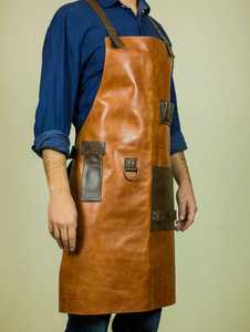 Tablier de cuisine en cuir de haute qualité avec poches étanches Logo personnalisé Offre Spéciale pour le travail Restaurants atelier barbier BBQ - Product Image 2