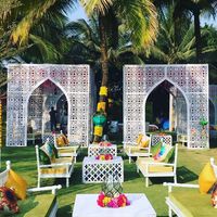Pavillon de mariage découpé au laser de style arabe – Achat tendance de mandap portable en métal pour extérieur, couleur personnalisée – Décoration de scène populaire par DST Exports