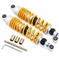 Amortisseurs arrière dorés 330 mm, paire, avec fixation œillet 12 mm et suspension à ressort 8 mm pour moto, VTT, moto tout-terrain, scooter, quad, kart