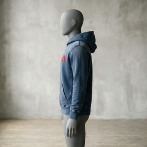 <b>Men's</b> <b>Navy</b> Blue Graphic Pullover Hoodie <b>Fleece</b> Sweatshirt Streetwear Fashion Casual Hooded Top Custom Wholesale OEM ODM Apparel - Product Image 1