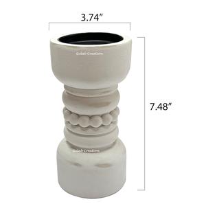 Bougeoir pilier en bois lavé blanc de style ferme écologique fabriqué à la main ZAMZAM IMPEX (ZZCH 2552) pour rustique Vintage - Product Image 3