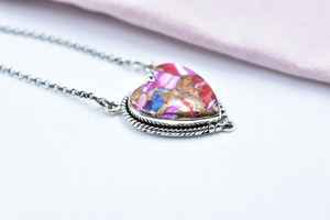 Hecho a mano Rosa Dalia turquesa collar de plata esterlina 18 pulgadas cadena ajustable Boho declaración joyería - Product Image 5