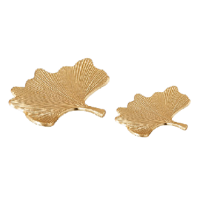 Outils de salade de plateau en métal de forme de feuille d'aluminium d'or antique pour la coulée décorative en métal de table de portion de nourriture - Product Image 4