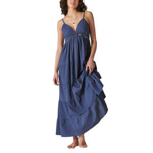 Abito lungo blu Lucky Brand da donna, taglia XL/XL, senza maniche, con cut-out, vita impero, traspirante, stile boho, per feste formali e tempo libero - Product Image 1