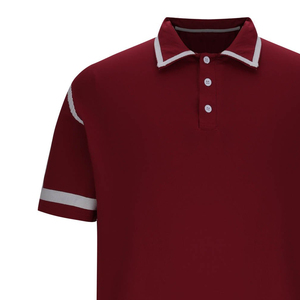 Jersey de golf de poliéster corto de alta calidad para hombre personalizable de alta tecnología que absorbe la humedad teñido liso para polo - Product Image 2