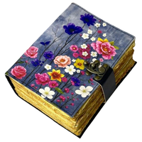 400 Page Fleur Imprimé En Cuir Grimoire À La Main Vintage Livre Des Ombres Rechargeable Sorcellerie Sort Journal Wiccan Pagan Journal