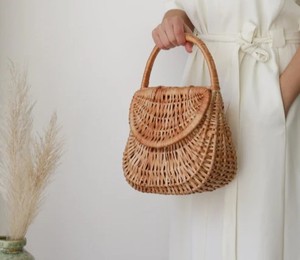 Sac en osier, panier en osier, sac en paille, sac gondole, sac à main en paille, sac de marché, sac de paille, Strohsack, panier de marché - Product Image 3