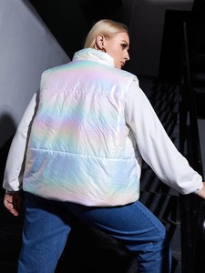 Couleur personnalisée hiver chaud sans manches fermeture éclair complète tenue décontracté femmes gilet bouffant à prix raisonnable - Product Image 2