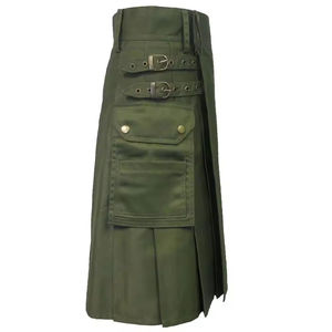 SUQAINA GARMENTS Kilt utilitaire hybride moderne en coton fait main écossais pour homme, tartan vert Stewart, logo personnalisé, haute qualité - Product Image 3