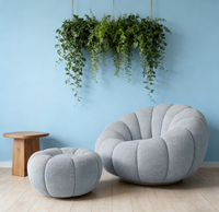 Promotion Fauteuil d'appoint citrouille, Canapé paresseux moelleux, Fauteuil de détente très élastique pour Salon et Balcon