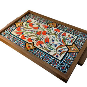 Bandeja de Servicio de Diseño con Recubrimiento de Esmalte de Madera MDF, Bandeja de Mesa de Alta Calidad para Hoteles y Restaurantes - Product Image 1