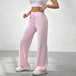 Womens Custom Sweatpants with Elastic Waist OEM Soft Fleece <b>Material</b> Flat Front Logo Embroidery Private Label Support - Product Image 4