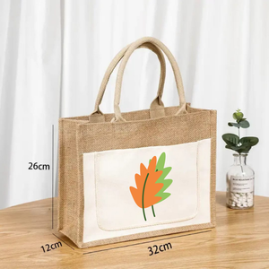 Custom printed canvas shopping <b>tote</b> <b>bag</b> with customizable logo & design made of jute 100% eco friendly shop <b>bags</b> - Product Image 6