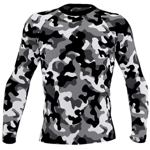 Camiseta de compresión para hombre, camiseta de manga larga negra, Camiseta larga informal transpirable de secado rápido para Fitness Skin - Product Image 1