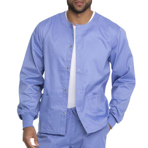 Chaqueta de enfermería para hombre, uniforme de hospital de manga larga hecho con tela elástica personalizada para médicos y personal sanitario - Product Image 1