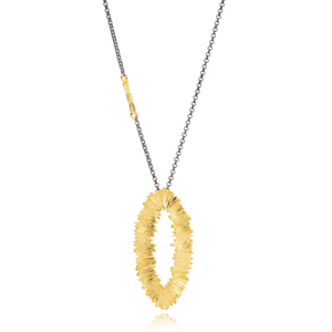 Colgante Vintage de plata chapada en oro de 22K, diseño hueco geométrico, venta al por mayor, joyería de plata de ley 925 hecha a mano turca - Product Image 1