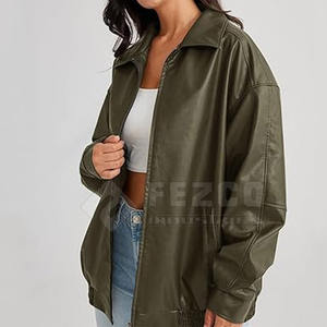 Chaqueta de Cuero Tejida de Invierno para Mujer, Nueva Moda, 100% Cuero Genuino, Logotipo Frontal, Secado Rápido y Transpirable, Servicio OEM Personalizado - Product Image 2