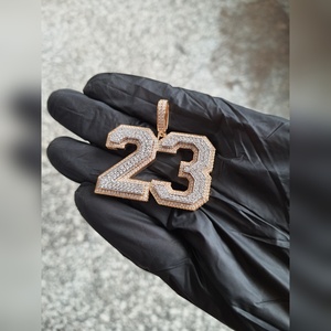 Elegante colgante de moissanita de Plata de Ley 925 CP002 S M VVS2 redondo brillante encanto joyería Unisex fiesta venta al por mayor exportación - Product Image 5