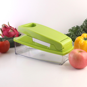 Hachoir à légumes manuel avec plusieurs lames interchangeables, boîte de rangement transparente pour couper les fruits et légumes - Product Image 6
